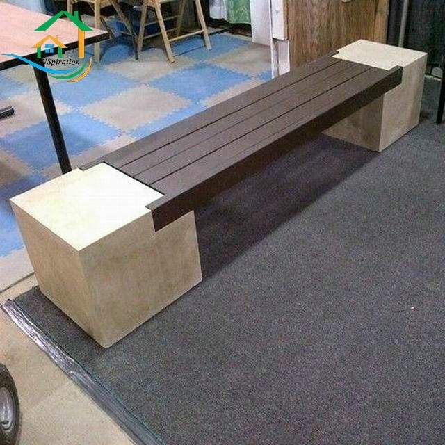 Artificial wood concrete outdoor public bench