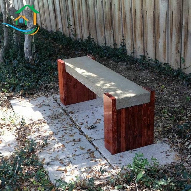 Artificial wood concrete outdoor public bench