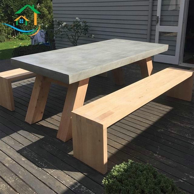 Artificial wood concrete outdoor public bench