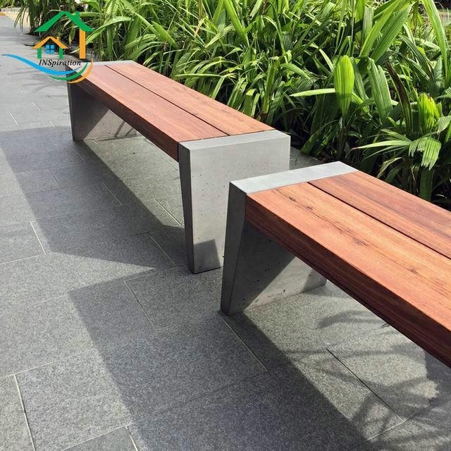 Public sites concrete patio bench