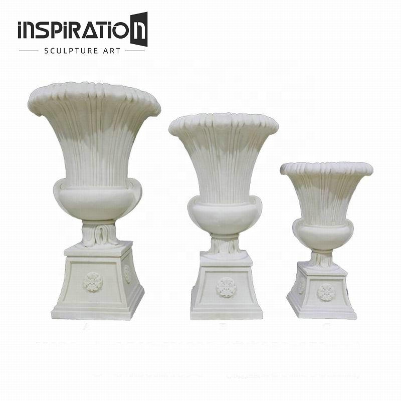 INSpiration design garden ornaments outdoor flower plant pot vase roman cast stone urn planter