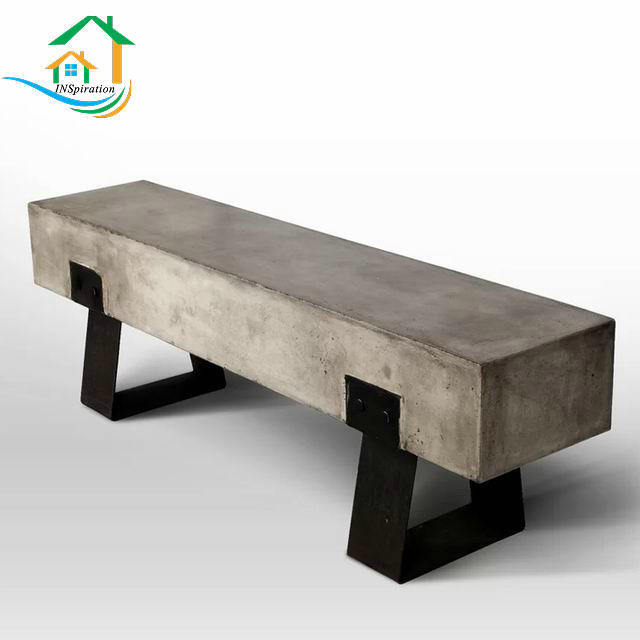 Outdoor patio concrete bench