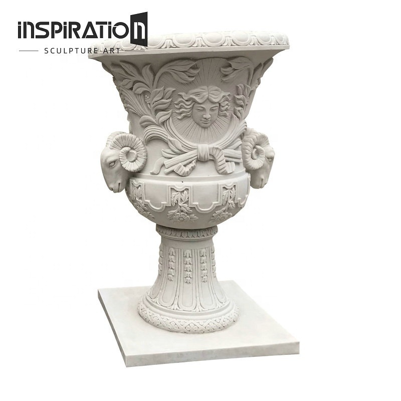 INSpiration design garden ornaments outdoor flower plant pot vase roman cast stone urn planter