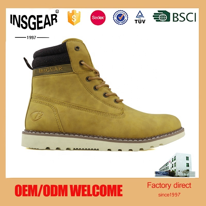 Insgear Hard-wearing  Rubber Casual Ankle Boots Working Shoes For Men