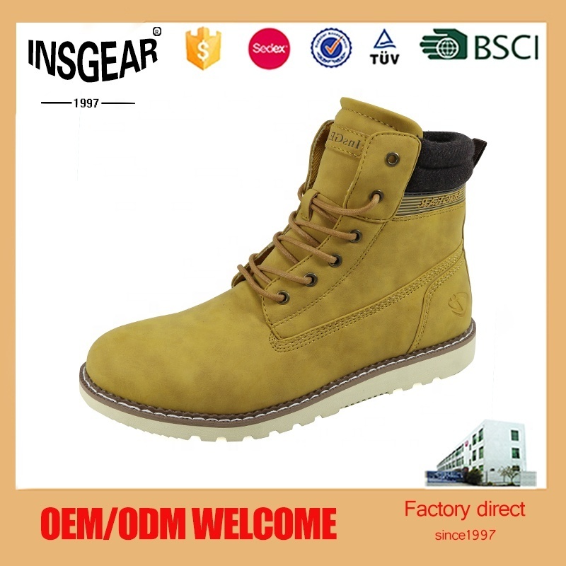 Insgear Hard-wearing  Rubber Casual Ankle Boots Working Shoes For Men