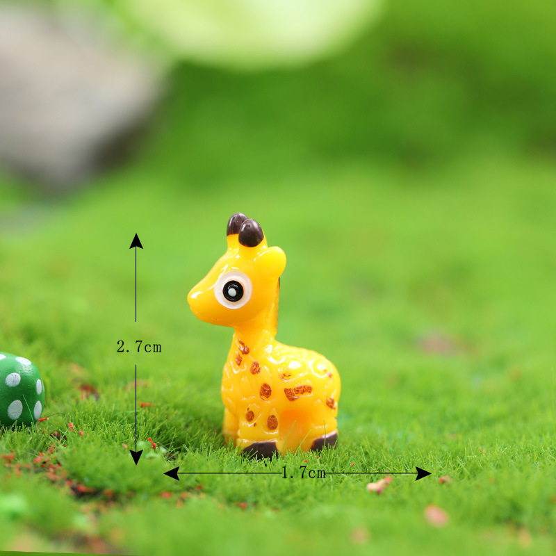 yiwu insheen craft zoo animal 3d miniature sika deer giraffe resin cabochons