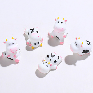 yiwu insheen craft cute cartoon miniature animal statues pink baby cow resin charms