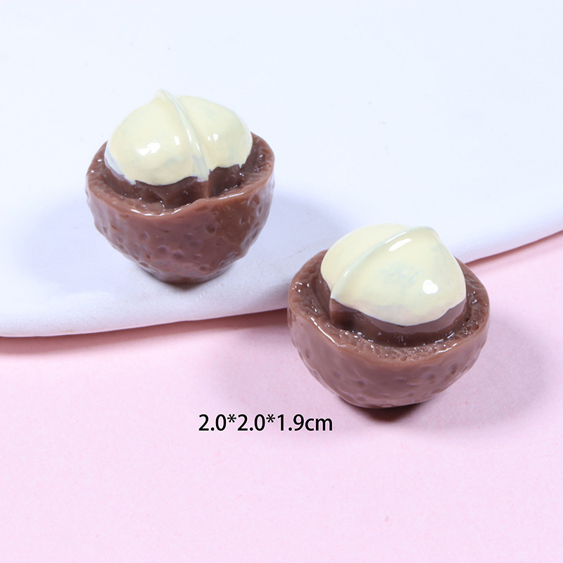 yiwu insheen craft 3d miniature nut design resin cabochons kids food play elf props