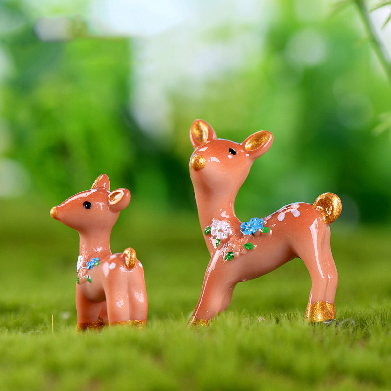 yiwu insheen craft zoo animal 3d miniature sika deer giraffe resin cabochons