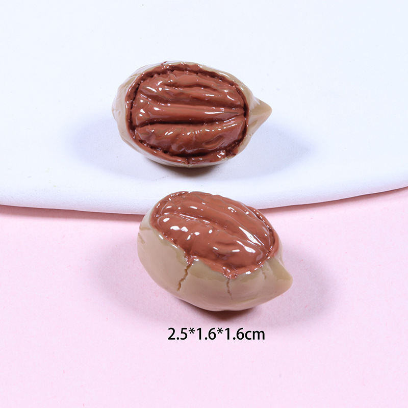 yiwu insheen craft 3d miniature nut design resin cabochons kids food play elf props