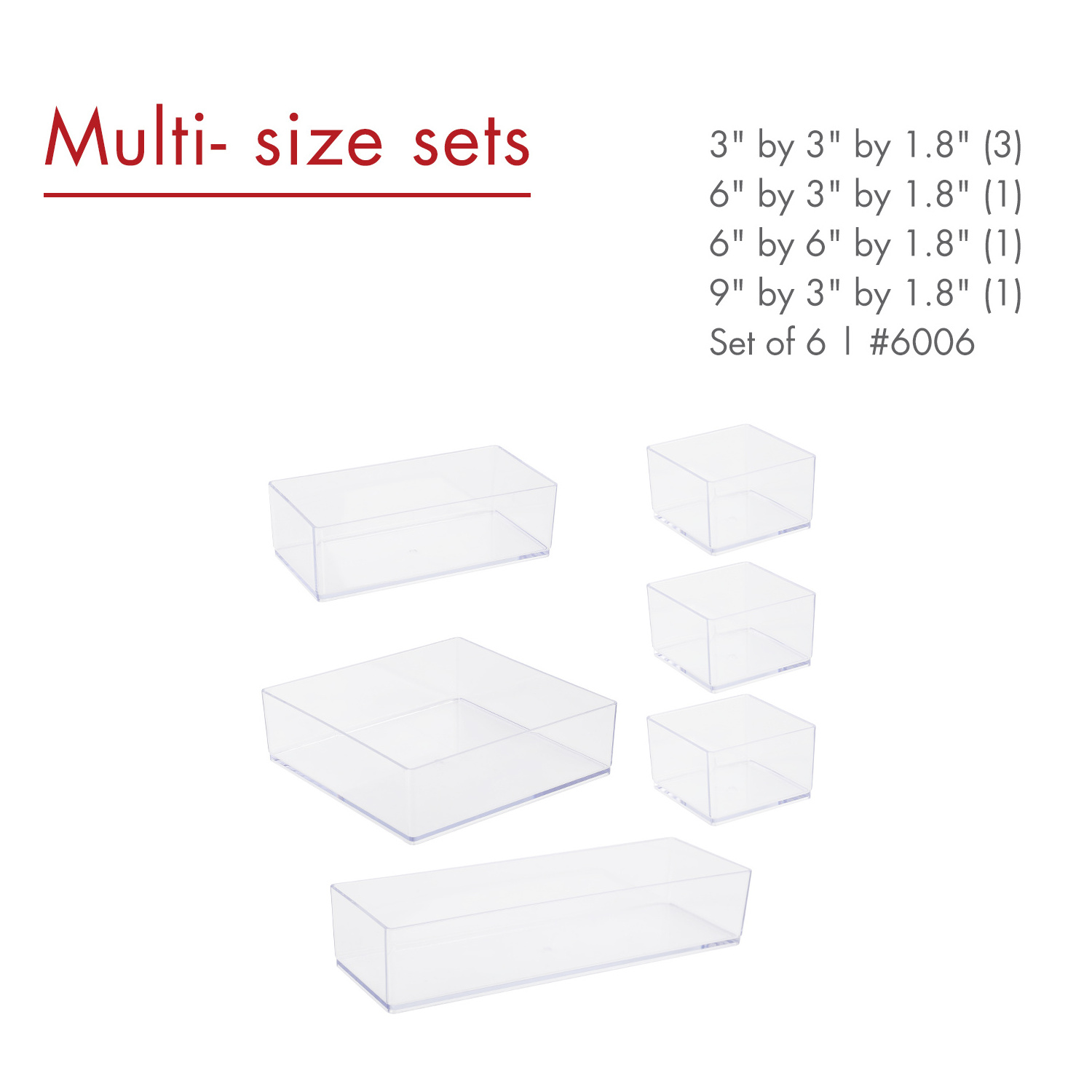 Drawer Organizer Set Dresser Desk Drawer Dividers Bathroom Cosmetic Makeup Trays  Multipurpose Clear Plastic Storage Bins