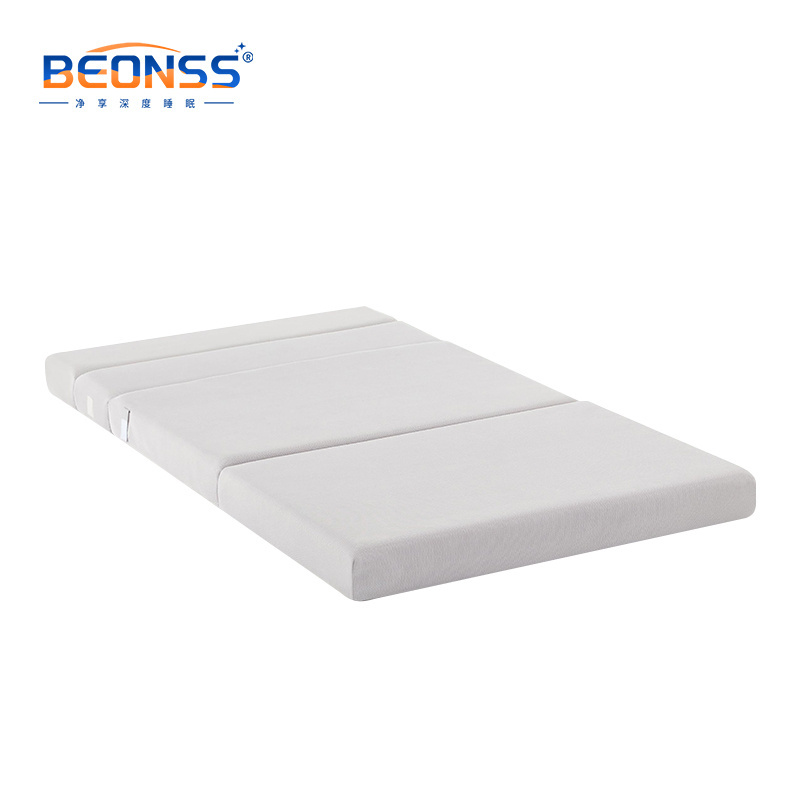 Foshan 4 Inch Folding Mattress Foam Topper Floor Cot Mattress Bed Thin Pad with Removable Washable Cover