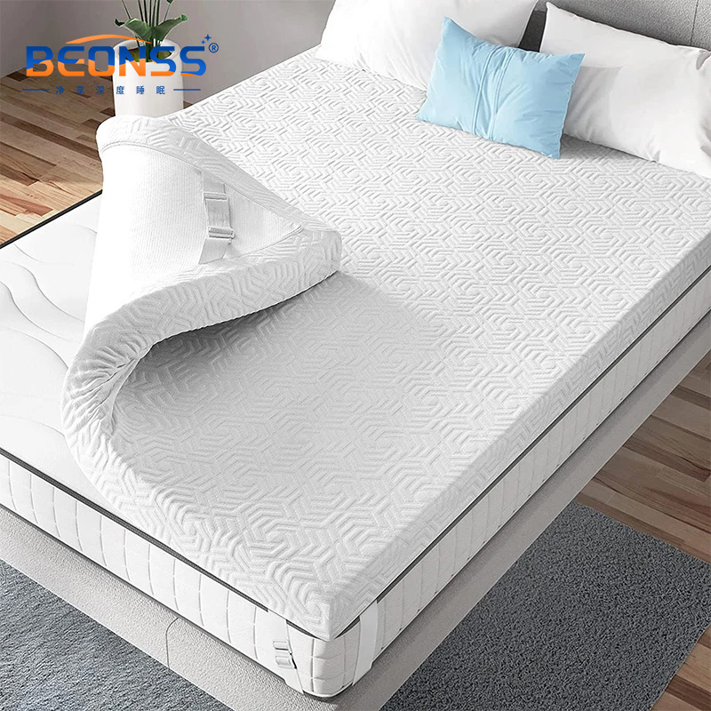 Sleeptight 4 Inch Memory Foam California King Mattress Bed Full Size Cool Gel Swirl Foam Ventilated Bed Mattress Topper