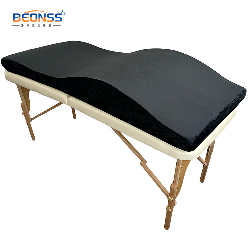 2024 Foshan Hot Selling Beauty Salon Curved Extension Velvet Lash Mattress Lash Bed Beauty Bed Topper