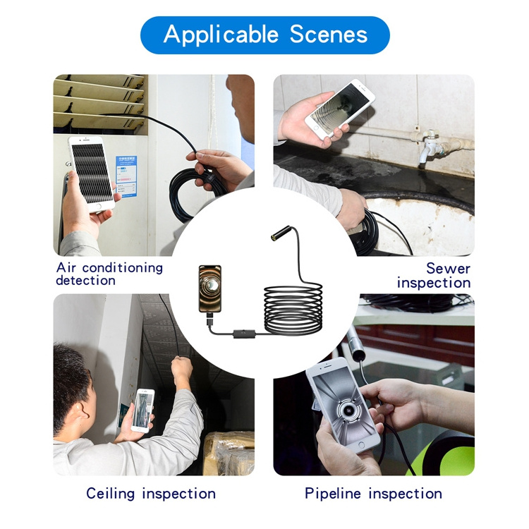 5.0 Megapixel Portable Video Endoscope Industrial Flexible Snake Camera Mini Engine Inspection Borescope