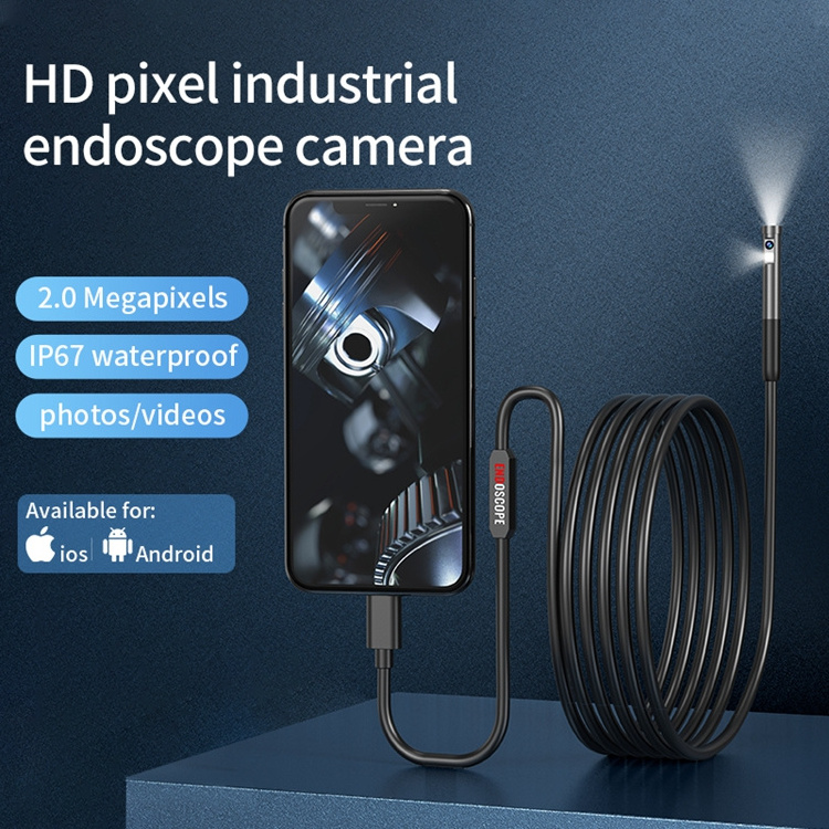 Dual Lens 3m Type-C IOS Android Phone HD Industrial Endoscope Inspection Camera for Machine Inspection and Pipe Wall Cavities