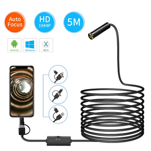 5.0 Megapixel Portable Video Endoscope Industrial Flexible Snake Camera Mini Engine Inspection Borescope