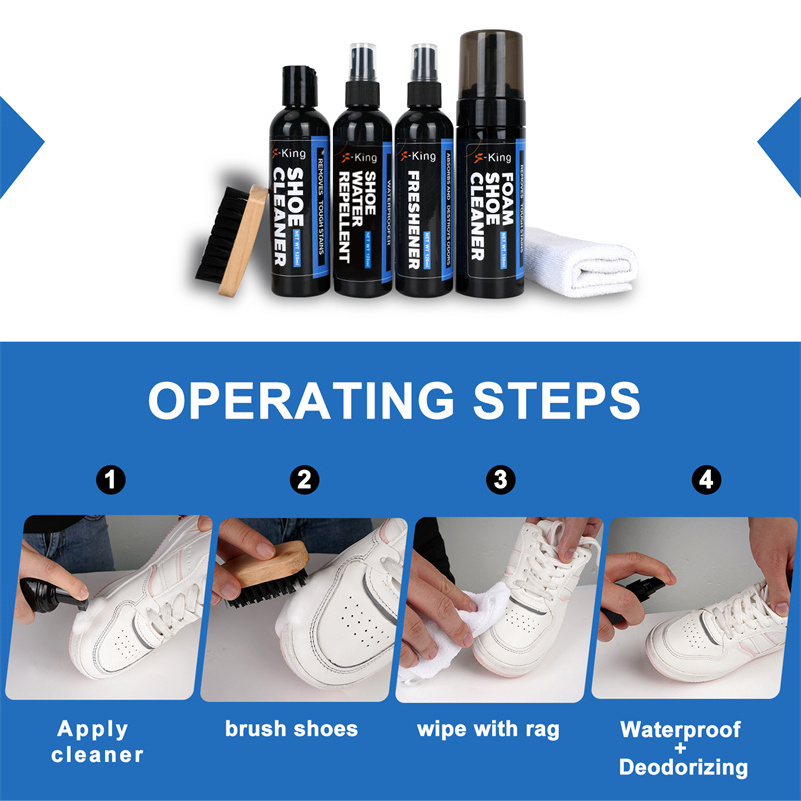 Natural Shoe Cleaning Kit Liquid Waterproof Shoe Care Kit Remove Shoe Stains Sneaker Cleaner Kit