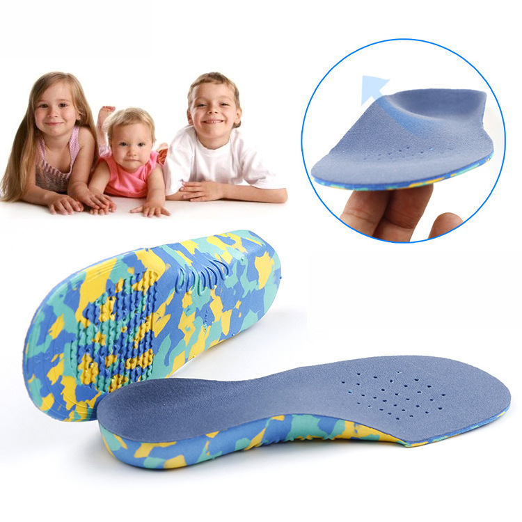 Factory-Made Breathable Latex Memory Foam Insoles Arch Supports Soft Washable Replacement Pu Material Cut to Size for Kids