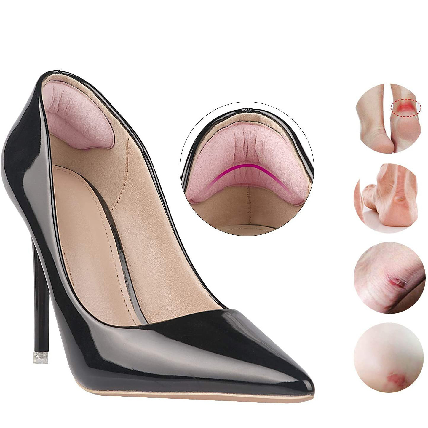 Women High Heel Insoles Heel Grips Liner Cushions Inserts For Loose Shoes Cushion Foot Care Pad