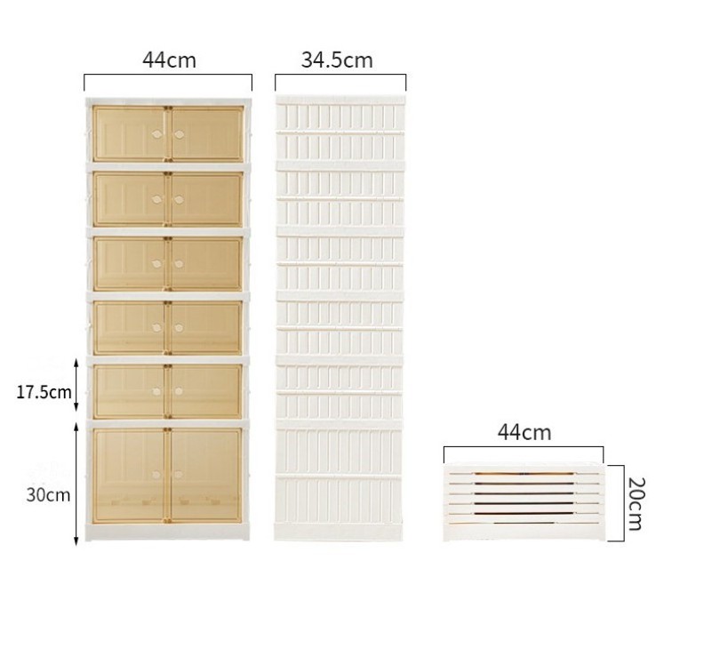 Plastic Installation-free Shoe Box  Collapsible Transparent Display Sneaker Boxes With Magnets Storage Shoe Boxes