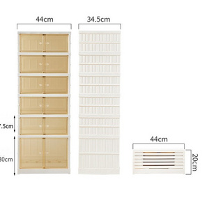 Plastic Installation-free Shoe Box  Collapsible Transparent Display Sneaker Boxes With Magnets Storage Shoe Boxes