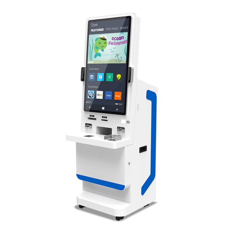 32/34/39 inch Parking Ticket Payment Kiosk Machine Android Steel Flash Parts Coin Card Touch Material