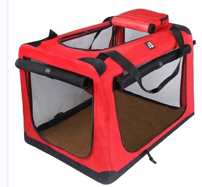 Foldable Portable Pet Dog House Soft Crate Carrier Cage Kennel with Fleece Mat