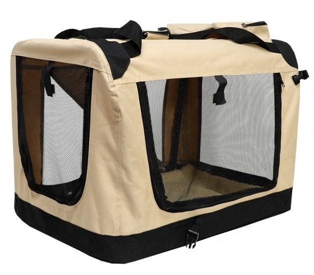 Foldable Portable Pet Dog House Soft Crate Carrier Cage Kennel with Fleece Mat