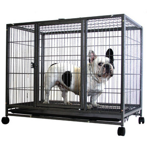 Heavy Duty Metal Tube Dog Cage Crate Wheels