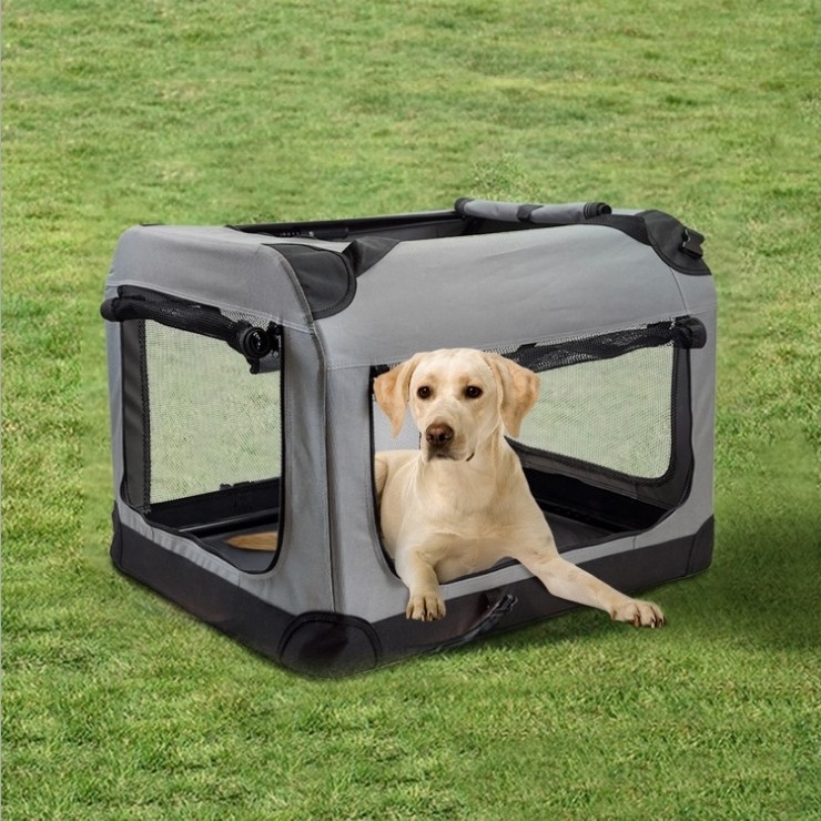 Folding Zippered Vista View House Pet Car Travel Crates Vehicle Folding Soft Collapsible Kennel Portable Dog Carrier Bag for Cat