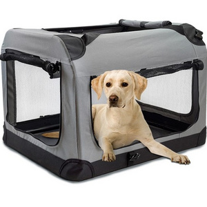 Folding Zippered Vista View House Pet Car Travel Crates Vehicle Folding Soft Collapsible Kennel Portable Dog Carrier Bag for Cat