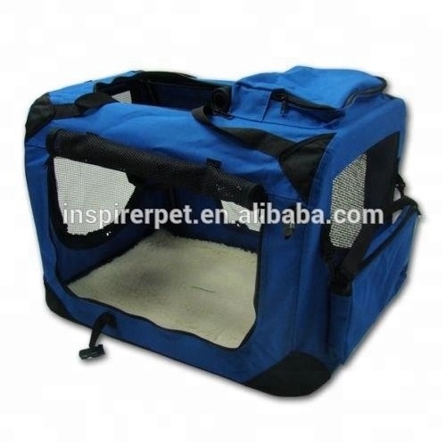 Super 3-Door Folding Soft Dog Crate Cage