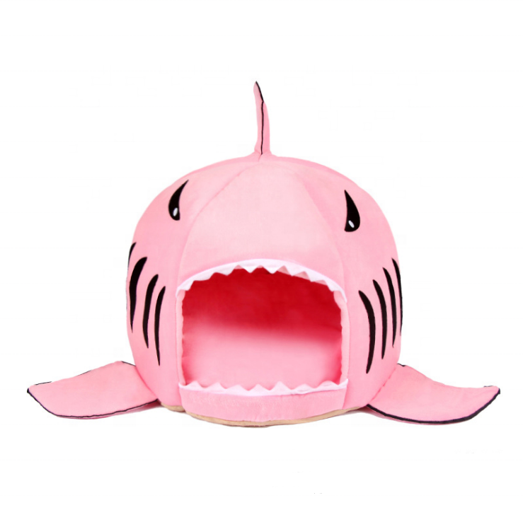 Big Mouth Fish Pet Bed OEM Factory Supply Customization Originality Cute Shark Shape Dog Nest Bed