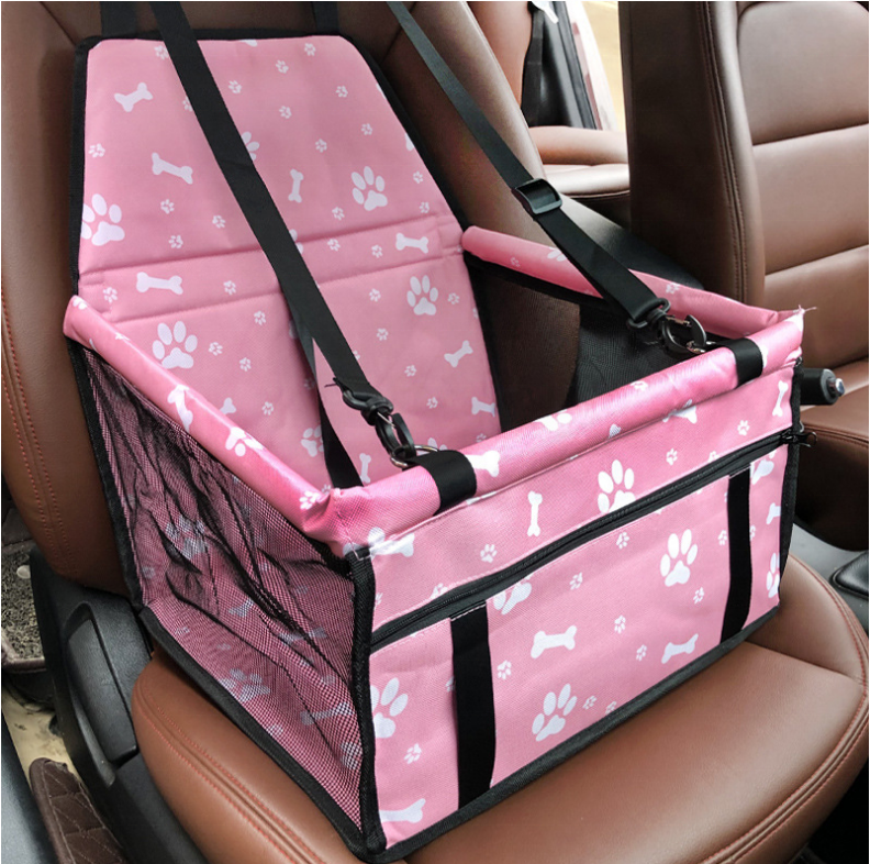 Skybox Dog Pet Elevated Car Seat Carrier Dog travel bag collapsible pet booster car seat carrier with safety leash and zipper