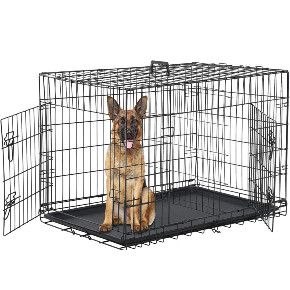 Wholesale High Quality Multiple Sizes Kennel Cheap Metal Foldable Steel Pet Cage Collapsible Dog Cat Rabbit Puppy Folding Crate