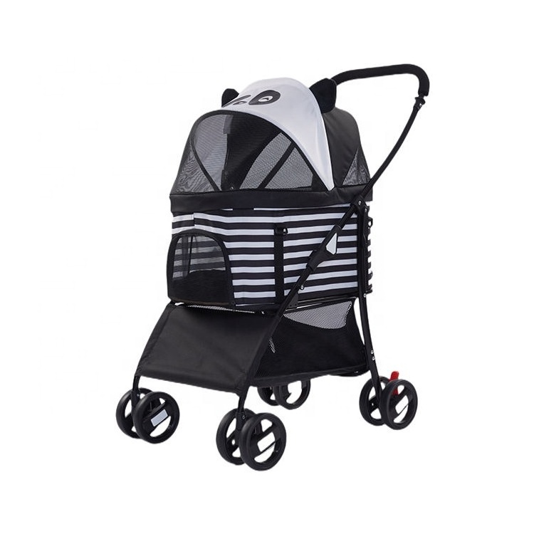 Dog Supplie Double Dog Pet Stroller, Newly Design 4 Wheels Pet Cart Lightweight Buy Best Compact Trolley