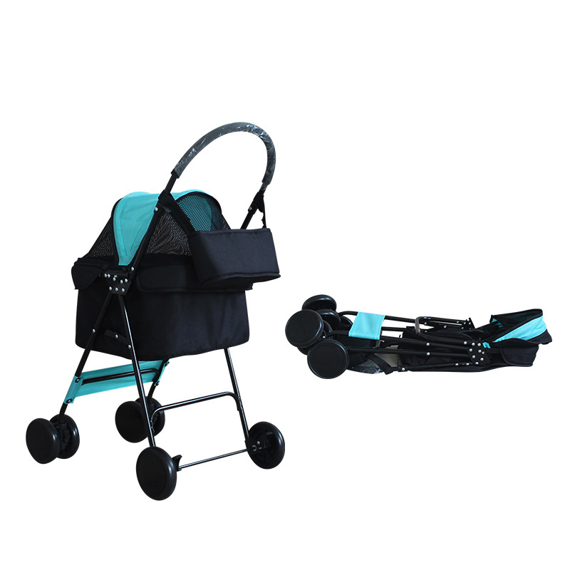 Chinese Supplier Lightweight Collapsible  4 Wheels Dogs Trolleys for Small Pets Stroller