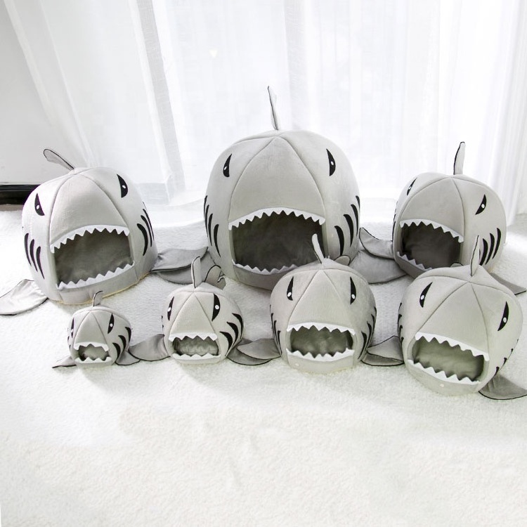 Big Mouth Fish Pet Bed OEM Factory Supply Customization Originality Cute Shark Shape Dog Nest Bed