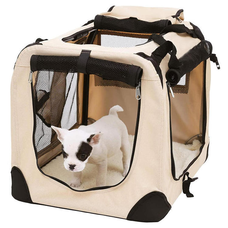 Indoor Outdoor Pet Foldable Collapsible Soft Dog Crate Dog Transport Box for Car, Foldable Cat Dog Travel Carrier Bag