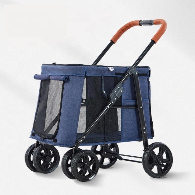 Wholesale Foldable Pet Stroller Ride On Car Outdoor Travel Dog Carrier Bag Pet Stroller for Dogs and Cats Special Cart Trolley