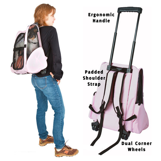 Pink Pet Luggage Dog Carrier Backpack