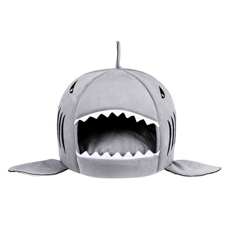 Big Mouth Fish Pet Bed OEM Factory Supply Customization Originality Cute Shark Shape Dog Nest Bed