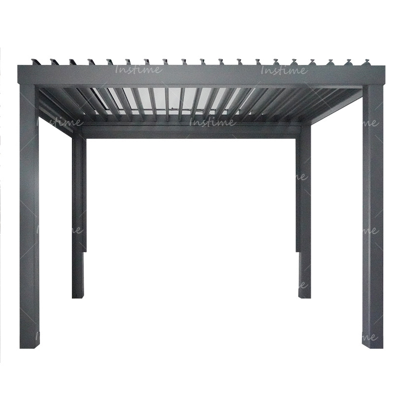 Instime Aluminum Profile Garden Building Folding Pergola Storage Shed PVC Roof Customized Outdoor Gazebo Folding Electric Pergol