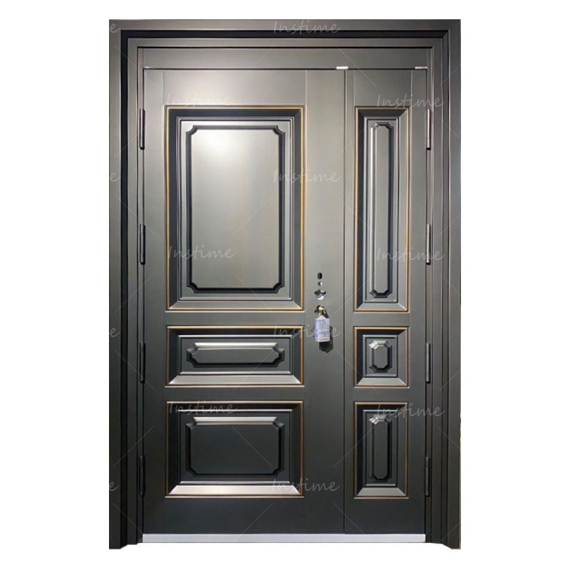 Instime Steel Doors Made In China Elegant Door Design With Biometric Lock Outside Entance Hotel Single Main Cold Rolled  Door