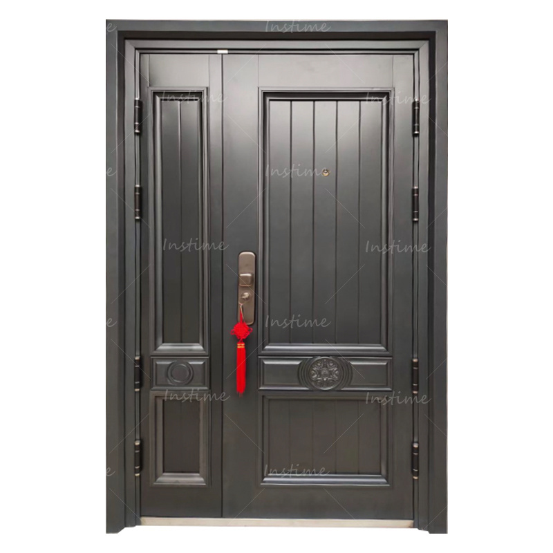 Instime Steel Doors Made In China Elegant Door Design With Biometric Lock Outside Entance Hotel Single Main Cold Rolled  Door