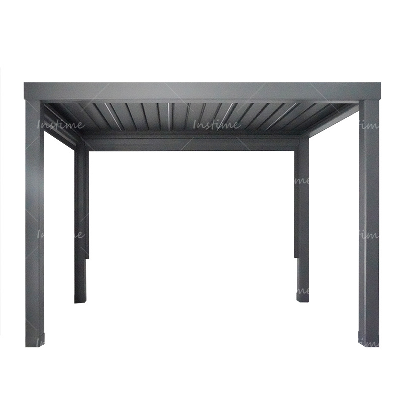 Instime Sunshade Pergola Electric Metal Canopy Patio Roof Aluminum Outdoor Waterproof Gazebos For Garden