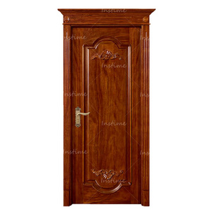 Instime High Quality Cheap And Fine Flush Pvc Mdf Door Wooden Modern Solid Wooden Door Design Swing Wooden Door For villa