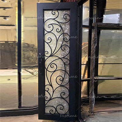 Instime Main Entry Retro Arched Design Security Steel Door Entry Gate Exterior Metal Doors Wrought Iron And Glass Entry Door