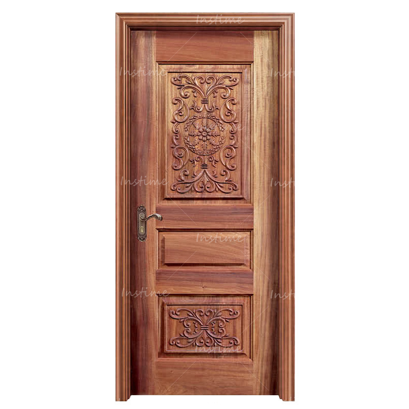 Instime High Quality Cheap And Fine Flush Pvc Mdf Door Wooden Modern Solid Wooden Door Design Swing Wooden Door For villa